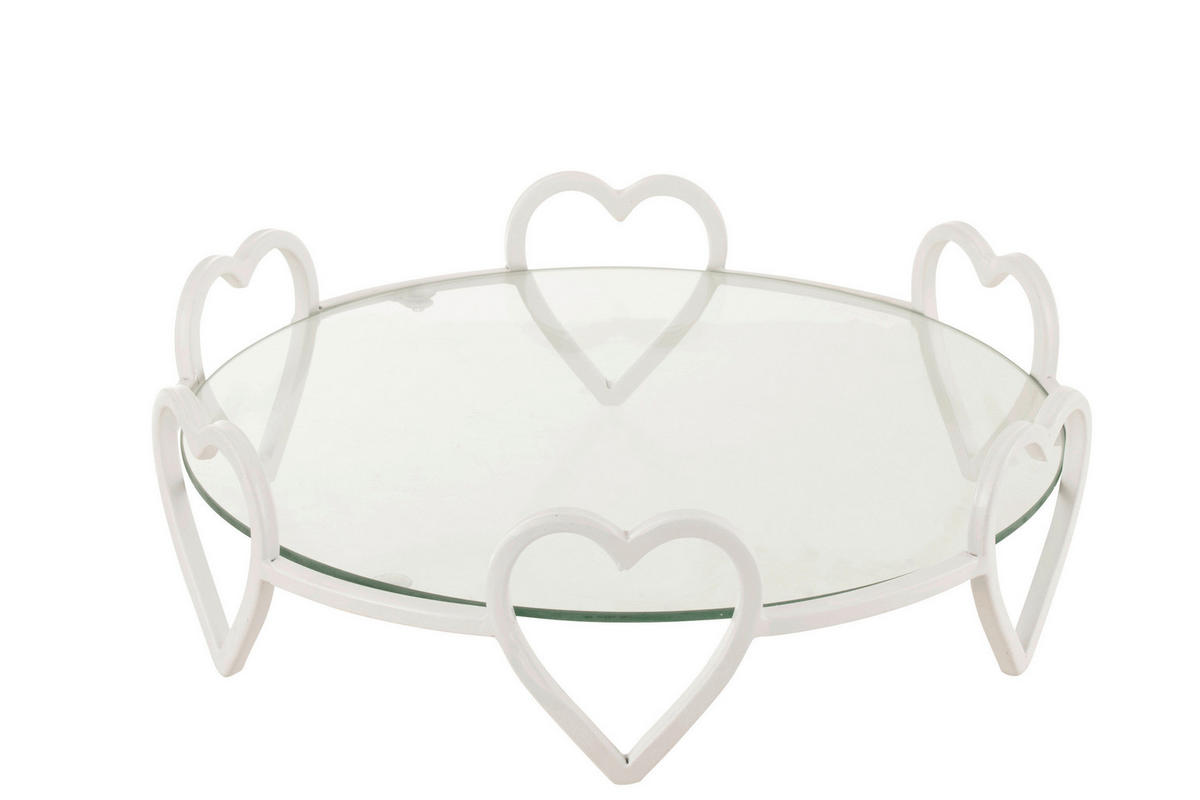 DEKOSCHALE - Weiss Hochglanz, Romantik / Landhaus, Metall (36/36/10cm) - Ambia Home