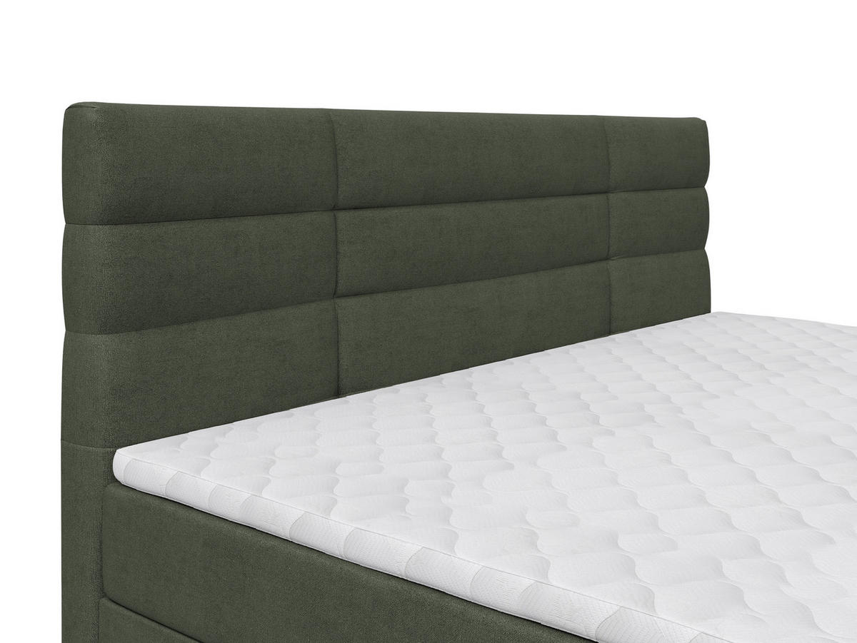 BOXBETT 180/200 cm  Dunkelgrün  - Dunkelgrün/Schwarz, Konventionell, Holz/Kunststoff (180/200cm) - Carryhome