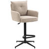 BARHOCKER Cord Creme, Beige Eisen Stoffauswahl, Sitzfläche 360° drehbar, inklusive Armlehnen  - Beige/Creme, Design, Textil/Metall (54/98-120/58cm) - Novel