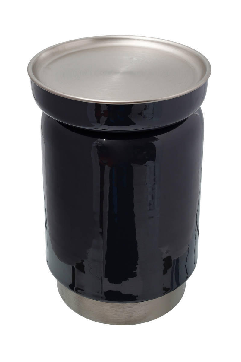BEISTELLTISCH 32/32/47 cm Anthrazit, Silberfarben rund  - Anthrazit/Silberfarben, Trend, Metall (32/32/47cm) - Kayoom