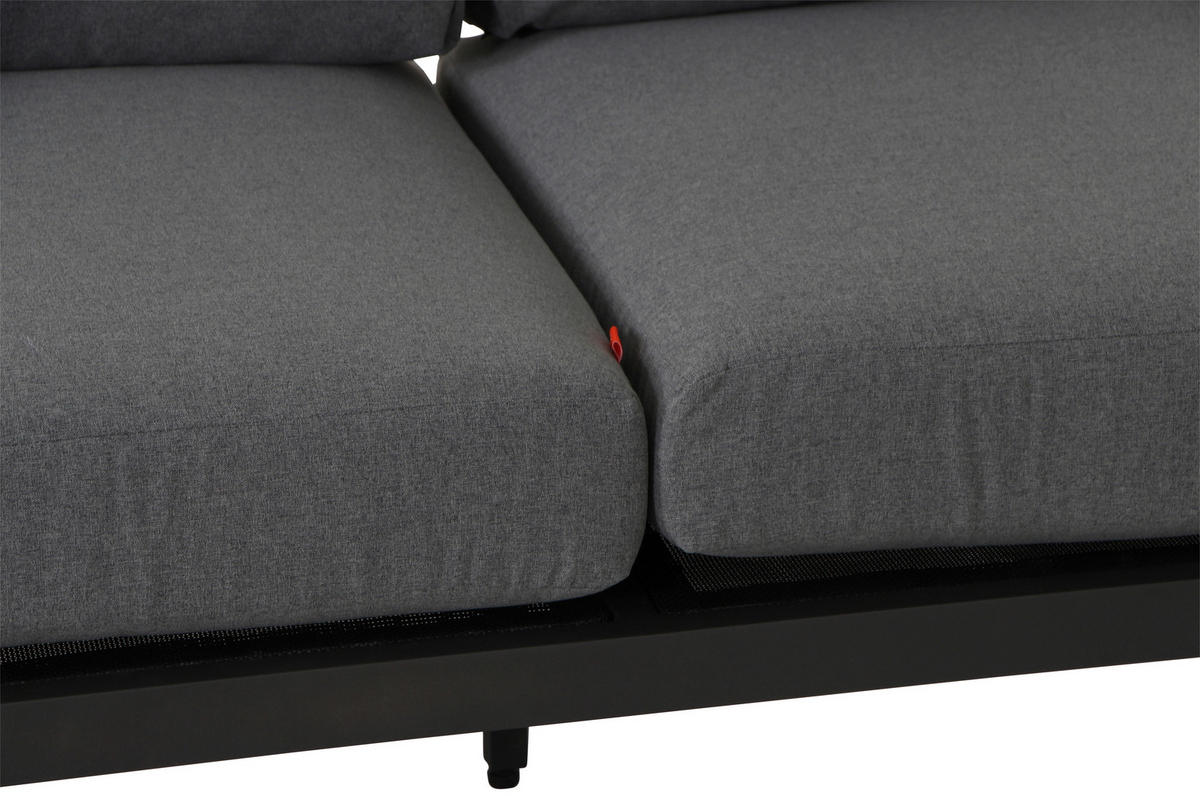 LOUNGESOFA 172/70/84 cm Teakholz Aluminium  - Anthrazit/Grau, MODERN, Holz/Textil (172/70/84cm) - Siena Garden