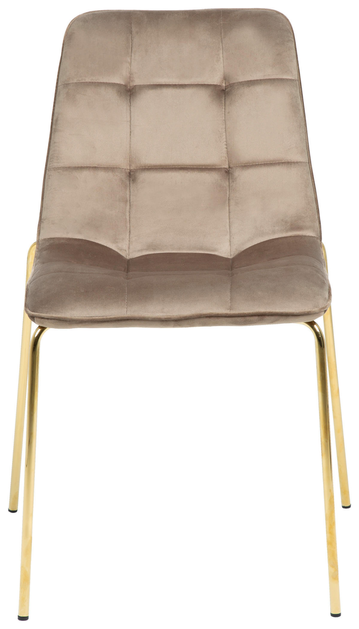 STUHL  in Eisen Samt  - Goldfarben/Braun, Lifestyle, Holz/Textil (57/83/60cm) - MID.YOU