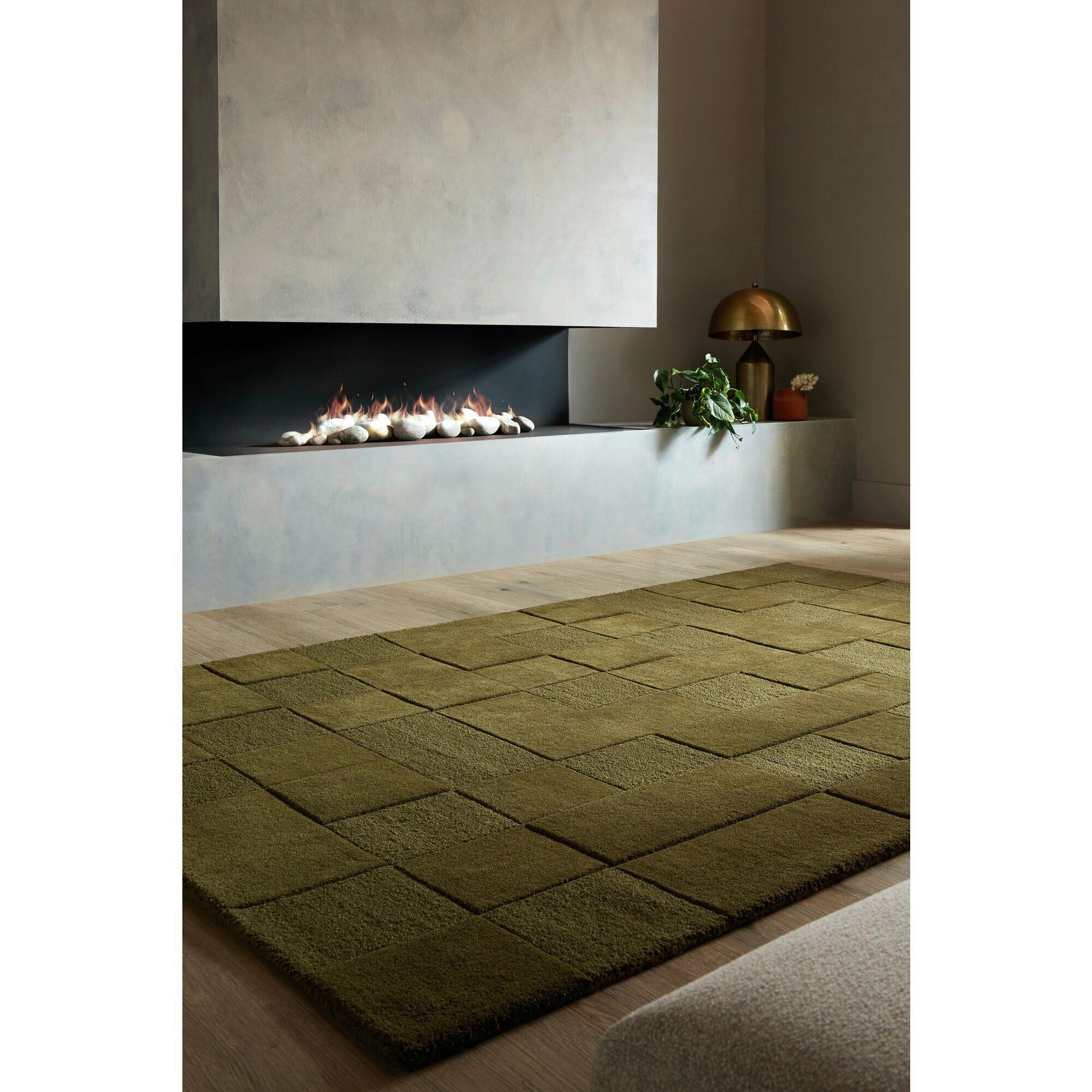HANDWEBTEPPICH 160/230 cm CHECKERBOARD Grün  - Grün, KONVENTIONELL, Textil (160/230cm)