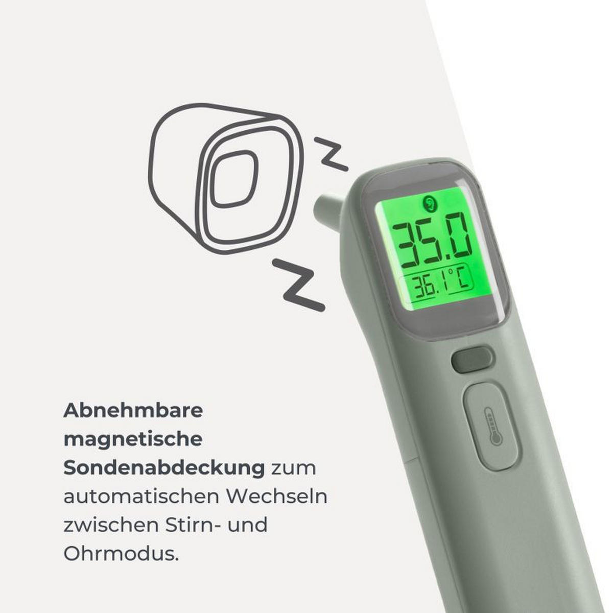 STIRNTHERMOMETER NuvitaMed  - Basics (5/5/15cm)