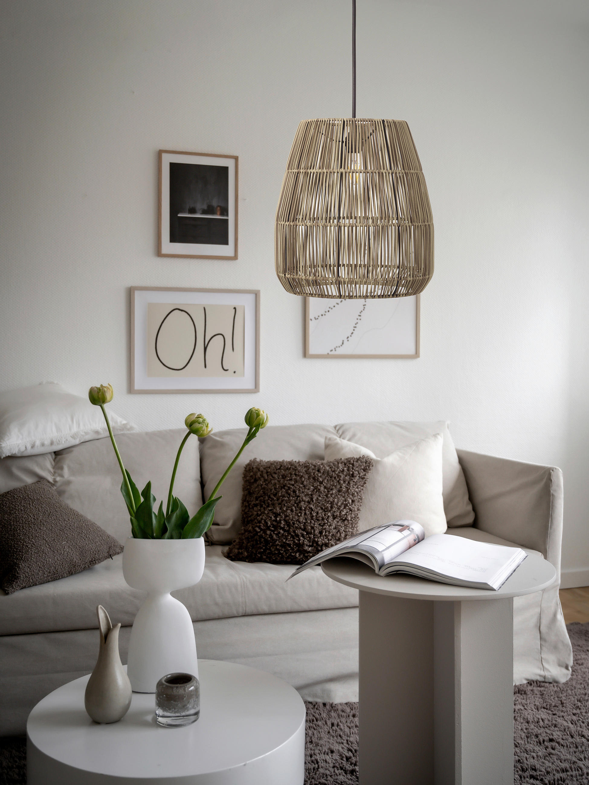 HÄNGELEUCHTE PR Home SAIGON - Naturfarben/Grau, Natur, Kunststoff (38cm)