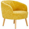 COCKTAILSESSEL Flachgewebe Gelb, Ecru    - Ecru/Gelb, Design, Holz/Textil (72/71/74cm) - MID.YOU