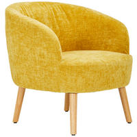 COCKTAILSESSEL Flachgewebe Ecru, Gelb    - Ecru/Gelb, Design, Holz/Textil (72/71/74cm) - MID.YOU