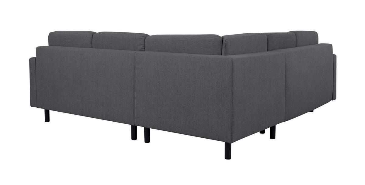 ECKSOFA in Dunkelgrau  - Dunkelgrau/Buchefarben, Design, Holz/Textil (242/242cm) - MID.YOU