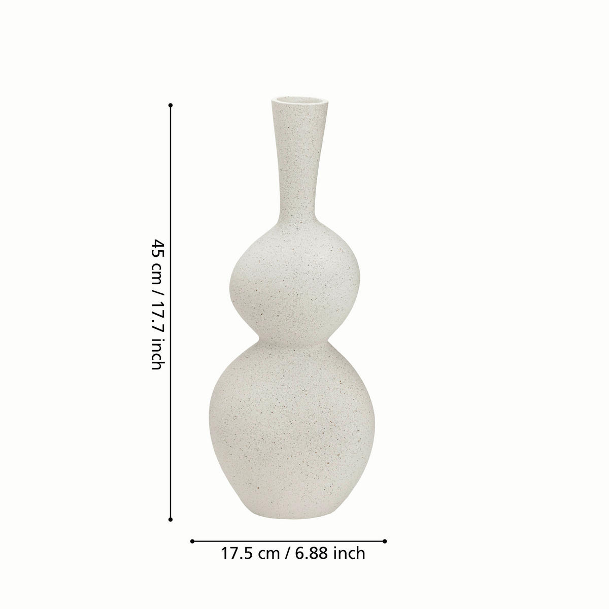 VASE  - Creme, LIFESTYLE, Metall (17,5/11/45cm)