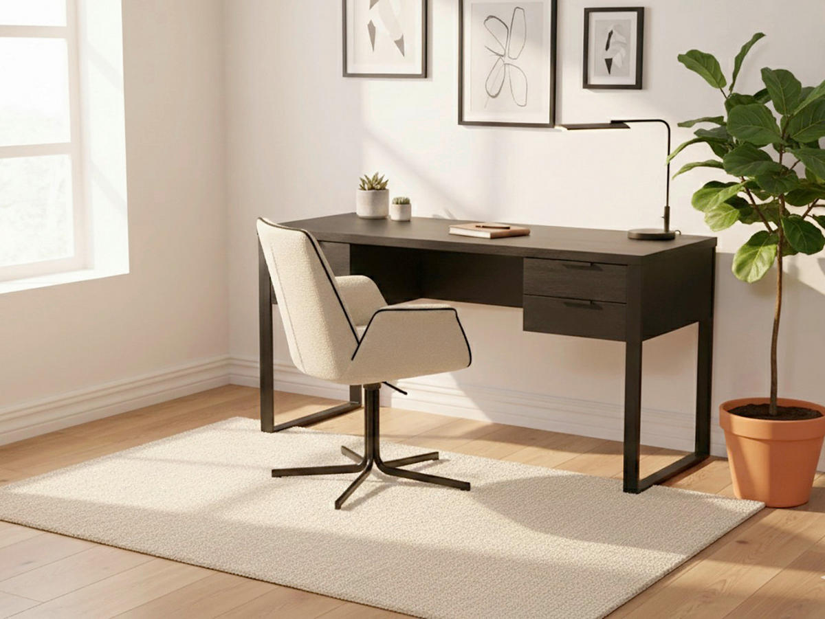SCHREIBTISCH 150/120/76 cm Schwarz Stauraum, in verschiedenen Holz-Dekoren erhältlich  - Schwarz, Lifestyle, Holzwerkstoff/Metall (150/120/76cm)