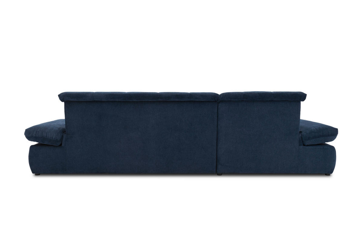 ECKSOFA Dunkelblau Mikrofaser  - Chromfarben/Dunkelblau, KONVENTIONELL, Textil/Metall (172/300cm) - MID.YOU