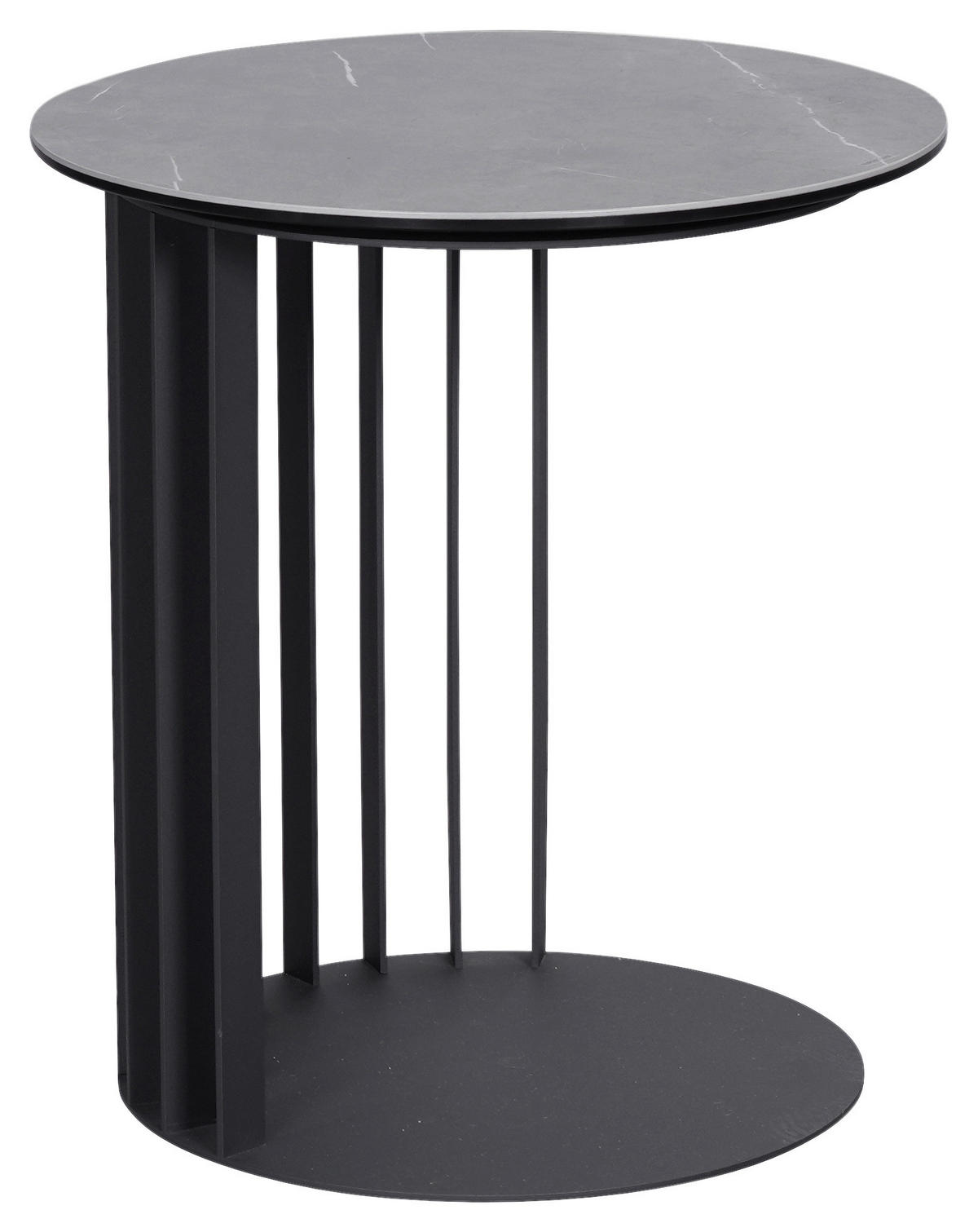 BEISTELLTISCH 45/45/50 cm Grau, Schwarz rund  - Schwarz/Grau, Design, Glas/Keramik (45/45/50cm) - Novel