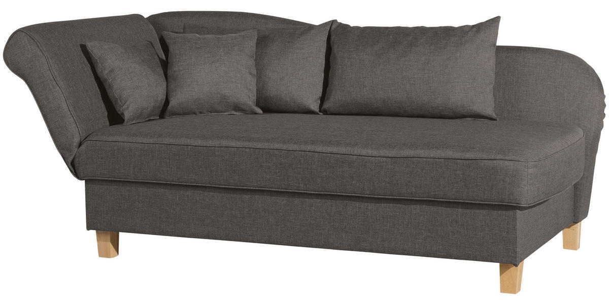 RÉCAMIERE in Flachgewebe Braun  - Buchefarben/Braun, Design, Holz/Textil (190/88/82cm) - Max Winzer