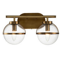VÄGGLAMPA FÖR BADRUM Elstead Hollis 38.1/23/19.3 cm   - mässingsfärgad, Design, metall/glas (38.1/23/19.3cm) - Elstead Lighting