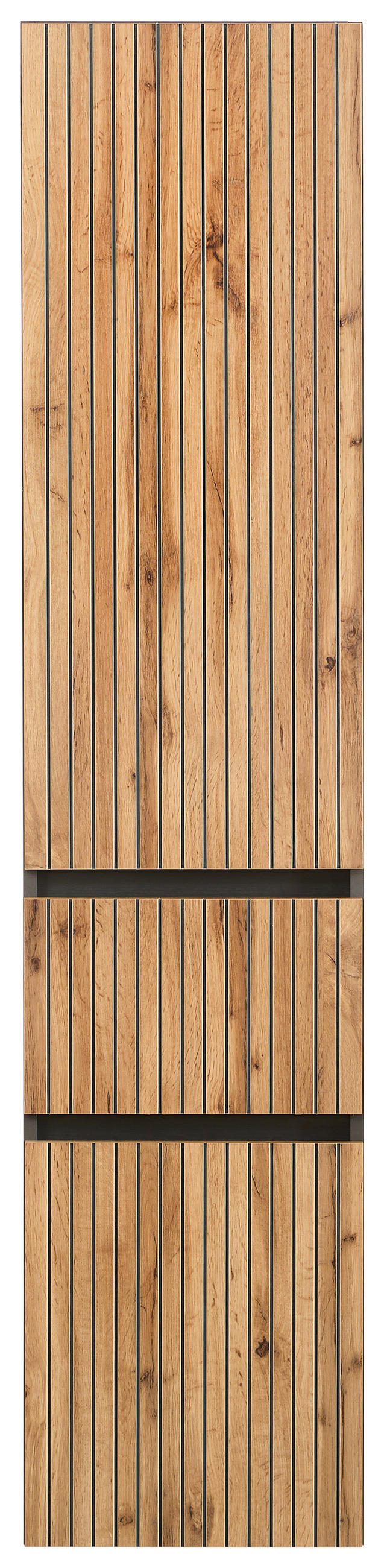 HOCHSCHRANK 40/180/35 cm  - Eiche Wotan/Graphitfarben, Natur, Holzwerkstoff/Kunststoff (40/180/35cm) - Xora