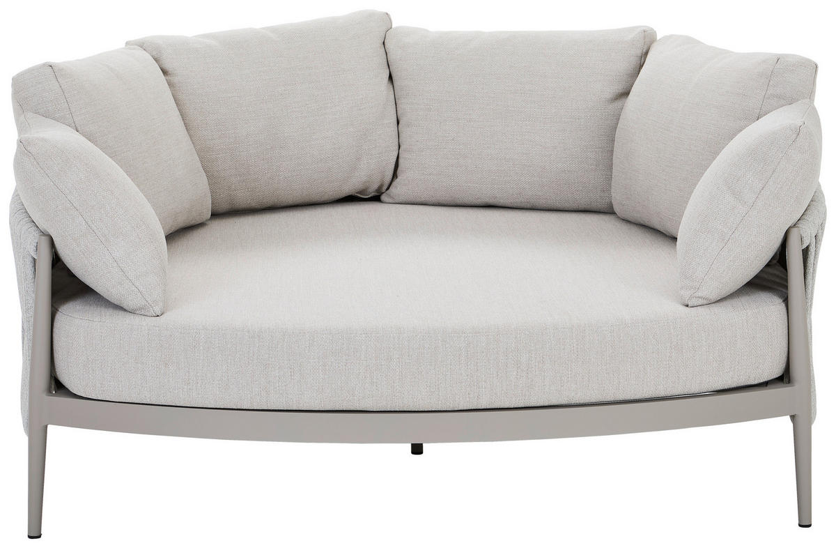 LOUNGEBETT 165/69/144 cm Aluminium  - Beige, Design, Textil/Metall (165/69/144cm) - Amatio