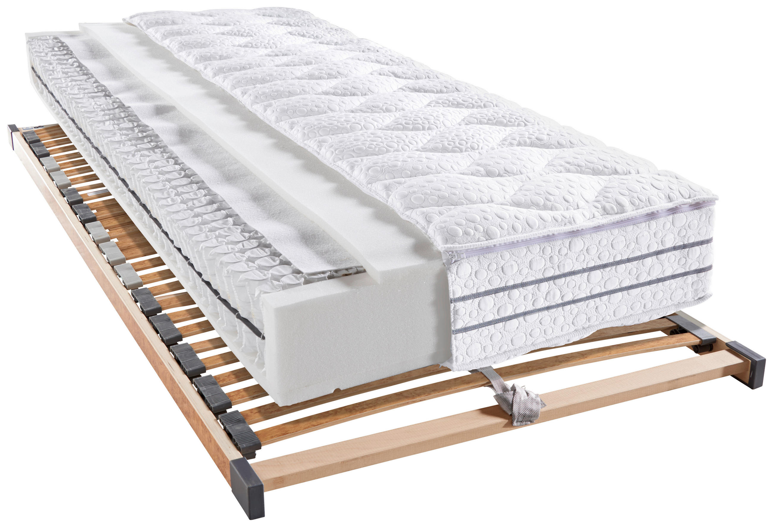 MATRATZENSET 90/200 cm  - Birkefarben, Basics, Holz (90/200cm) - Novel