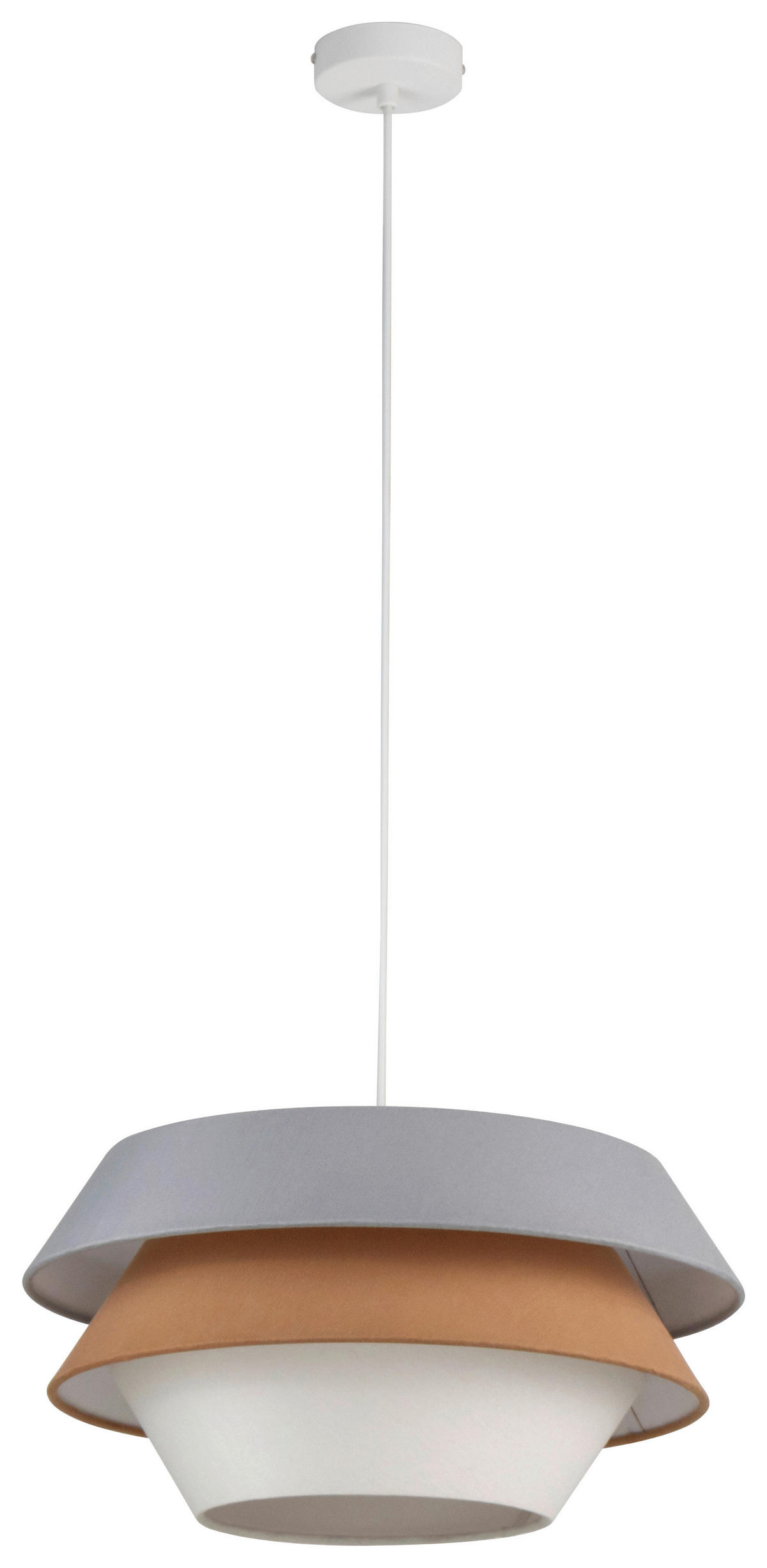 HÄNGELEUCHTE 50/130 cm  - Weiß/Grau, Trend, Kunststoff/Textil (50/130cm) - Collett's Monde