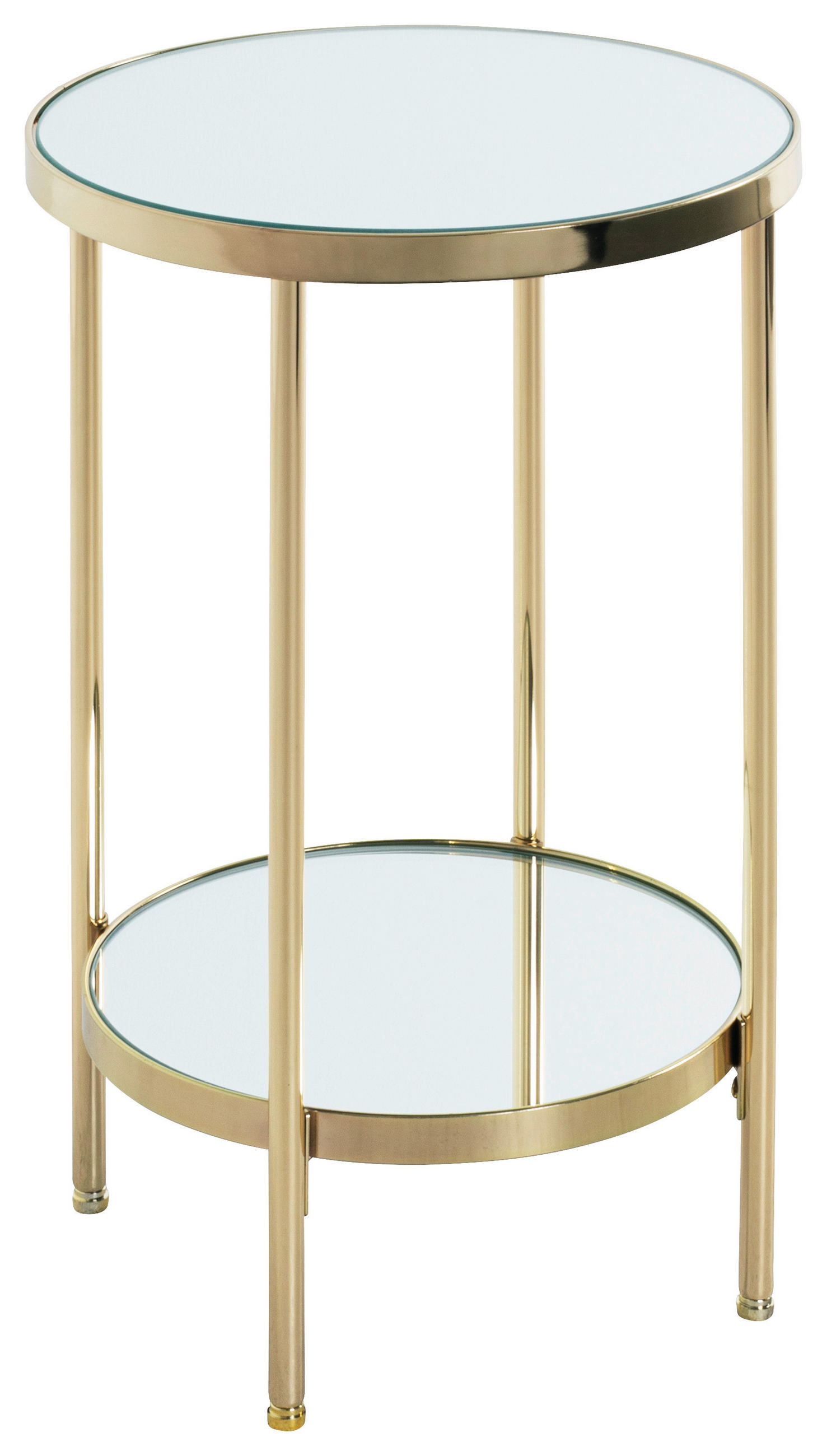 BEISTELLTISCH 29/29/46 cm Messingfarben rund - Messingfarben, Trend, Glas/Metall (29/29/46cm)