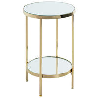 BEISTELLTISCH in Metall, Glas 29/29/46 cm  - Messingfarben, Trend, Glas/Metall (29/29/46cm)