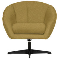 SESSEL in Chenille Currygelb  - Currygelb/Schwarz, Design, Textil/Metall (80/78/80cm) - Stylife