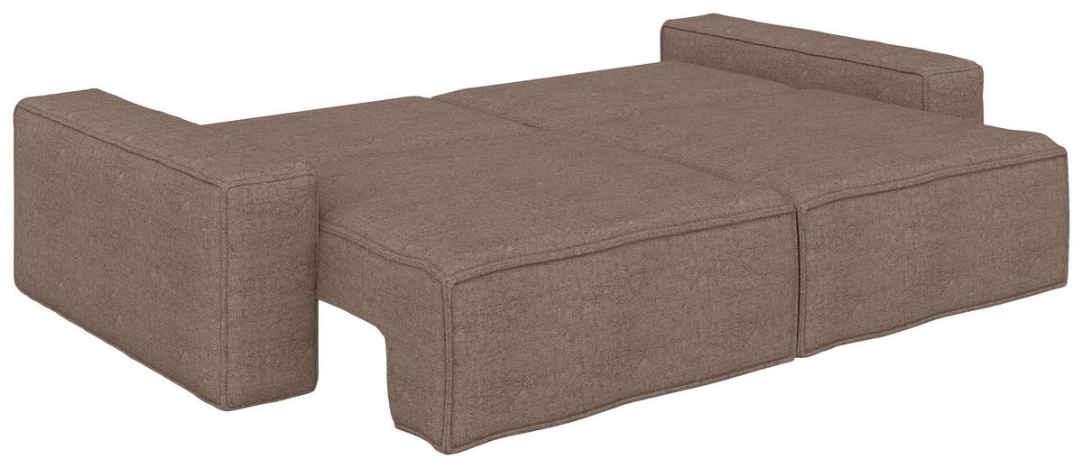 SCHLAFSOFA Webstoff Braun  - Schwarz/Braun, KONVENTIONELL, Kunststoff/Textil (256/83/115cm) - Carryhome