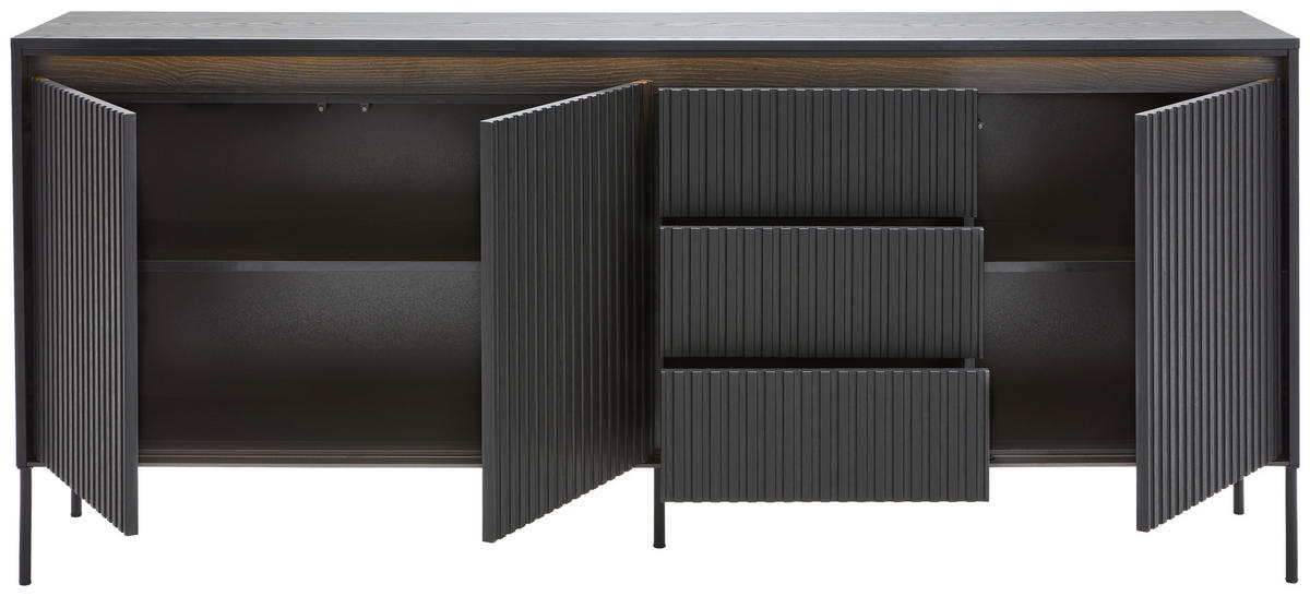 SIDEBOARD 192/82/40 cm  - svart, Design, trämaterial (192/82/40cm) - Hom`in
