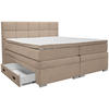 BOXSPRINGBETT 180/200 cm  Beige  - Beige/Alufarben, Konventionell, Kunststoff/Textil (180/200cm) - Carryhome