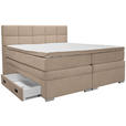 BOXSPRINGBETT 160/200 cm,  in Beige, Topper, Matratzen, Bettschubladen, H3 + H3 = fest  - Beige/Alufarben, KONVENTIONELL, Kunststoff/Textil (160/200cm) - Carryhome