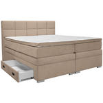 BOXSPRINGBETT 180/200 cm,  in Beige, Topper, Matratzen, Bettschubladen, H3 + H3 = fest  - Beige/Alufarben, KONVENTIONELL, Kunststoff/Textil (180/200cm) - Carryhome