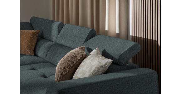ECKSOFA in Struktur Dunkelgrau 205/284 cm - Dunkelgrau/Schwarz, Design, Kunststoff/Textil (205/284cm) - Xora