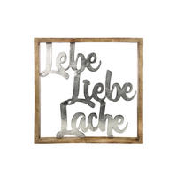 METALLBILD 60/60 cm  - Hellbraun/Silberfarben, Basics, Holz/Metall (60/60cm)