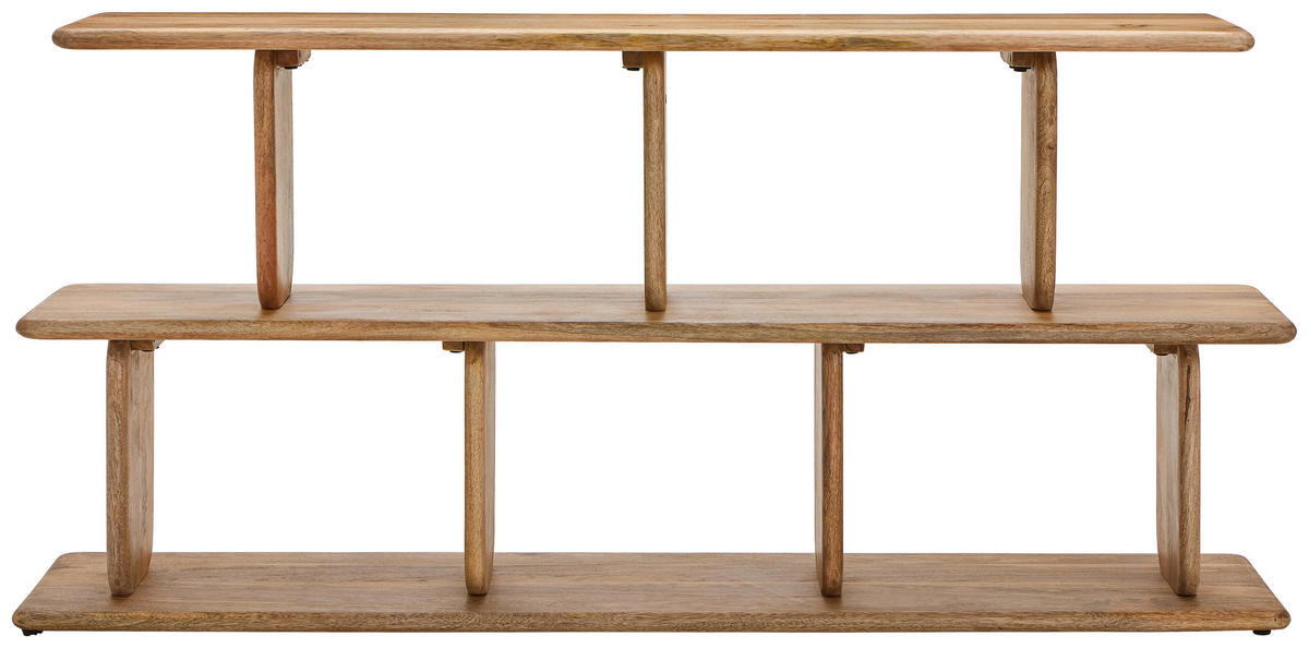 REGAL Mangoholz vollmassiv Naturfarben  - Naturfarben, Design, Holz (160/72/36cm) - Livetastic