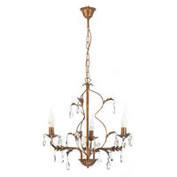 KRISTALL-HÄNGELEUCHTE 40/100 cm   - Bronzefarben, KONVENTIONELL, Glas/Metall (40/100cm)