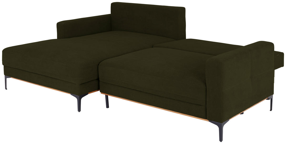 ECKSOFA in Schlammfarben  - Schlammfarben/Schwarz, Modern, Textil/Metall (162/238cm) - Ondega