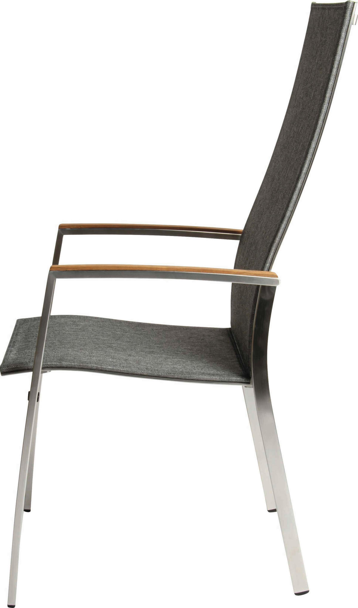 STAPELSESSEL in Holz, Metall, Textil Edelstahlfarben, Hellgrau, Teakfarben  - Edelstahlfarben/Hellgrau, Basics, Holz/Textil (56/110/67cm) - Stern