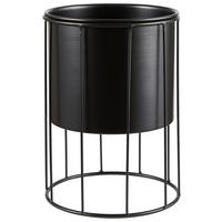 PFLANZTOPF 18/25,5 cm Schwarz  - Schwarz, LIFESTYLE, Metall (18/25,5cm) - Ambia Home