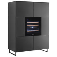HIGHBOARD Mosel Weinschrank 120/200/58 cm  - Schwarz, KONVENTIONELL, Holzwerkstoff/Metall (120/200/58cm) - Carryhome