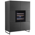 HIGHBOARD Mosel Weinschrank 120/200/58 cm  - Schwarz, KONVENTIONELL, Holzwerkstoff/Metall (120/200/58cm) - Carryhome