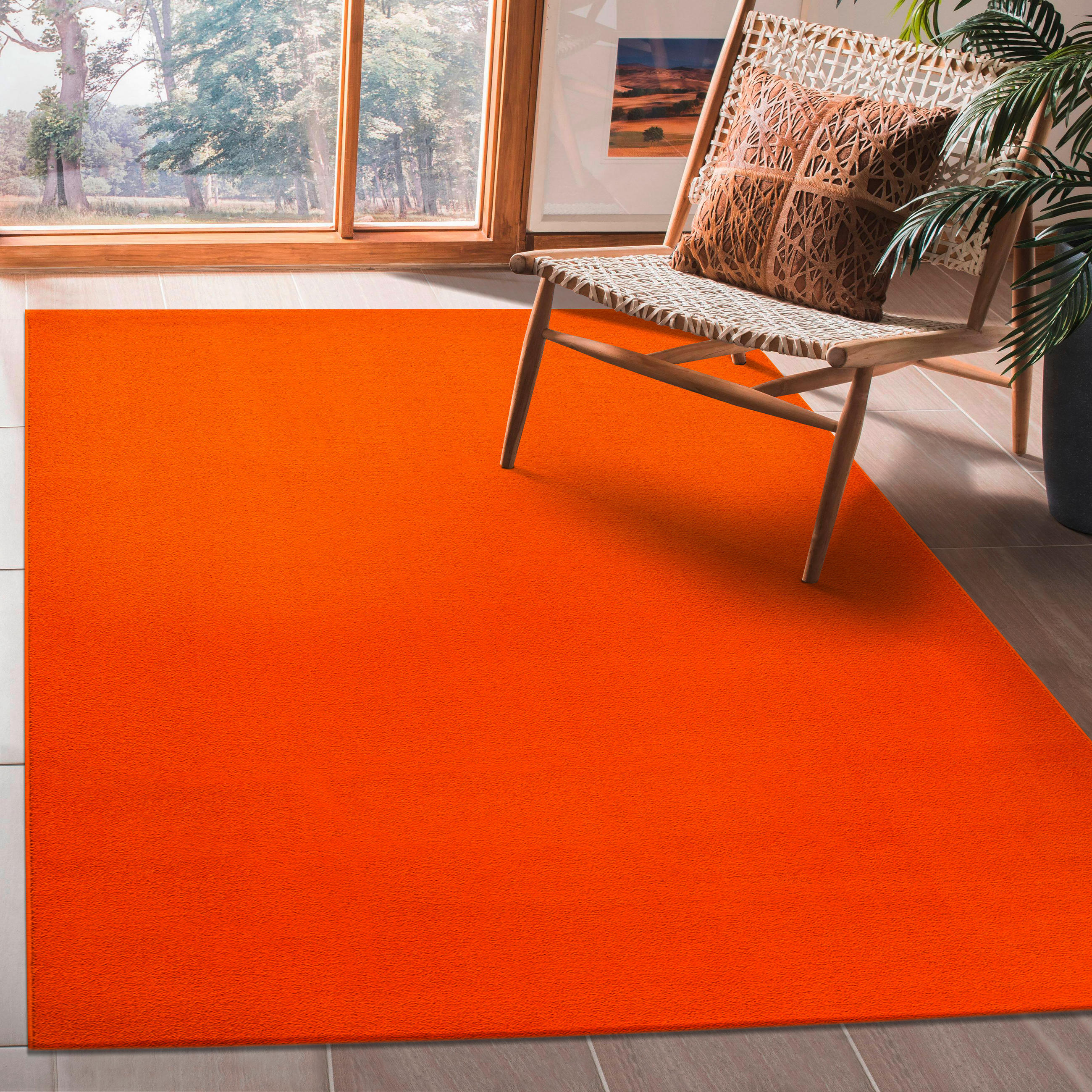 WEBTEPPICH 60/110 cm Uni Orange  - Orange, LIFESTYLE, Kunststoff/Textil (60/110cm)
