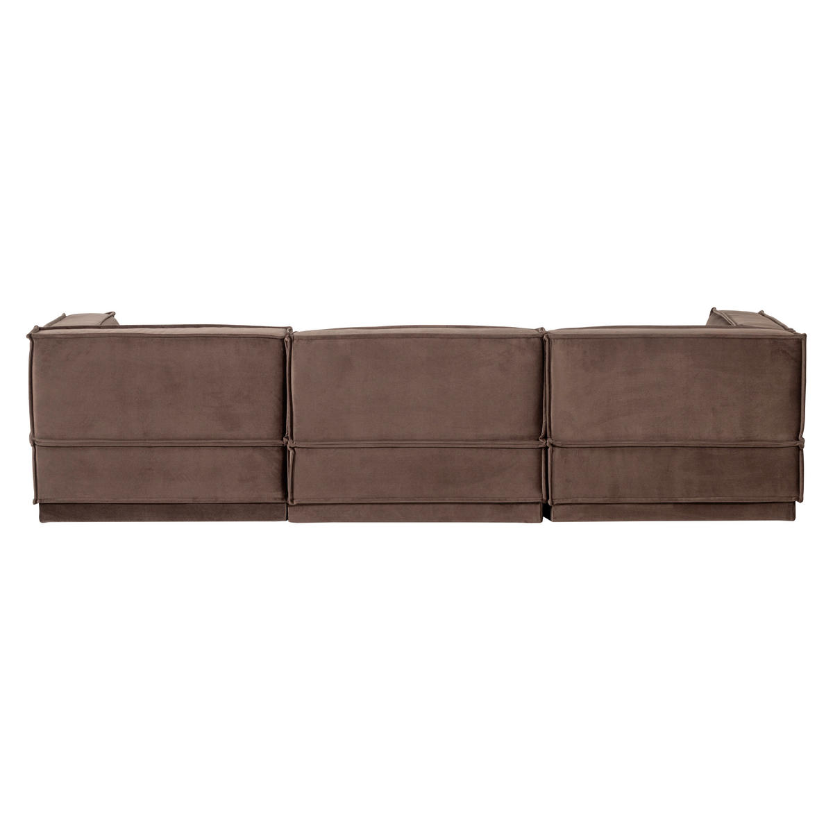 ECKSOFA Manu Braun Samt  - Schwarz/Braun, MODERN, Kunststoff/Textil (286/160cm) - Livetastic