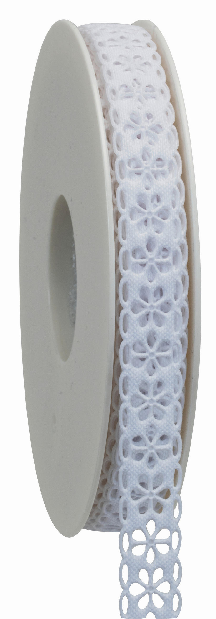GESCHENKBAND  - Weiss, Basics, Kunststoff (1,5cm)