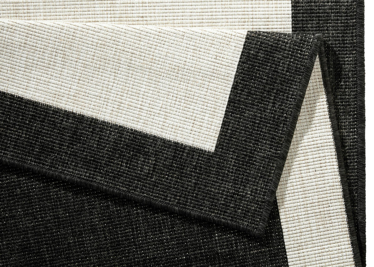OUTDOORTEPPICH 200/290 cm Twin Creme, Schwarz  - Creme/Schwarz, Design, Kunststoff (200/290cm)