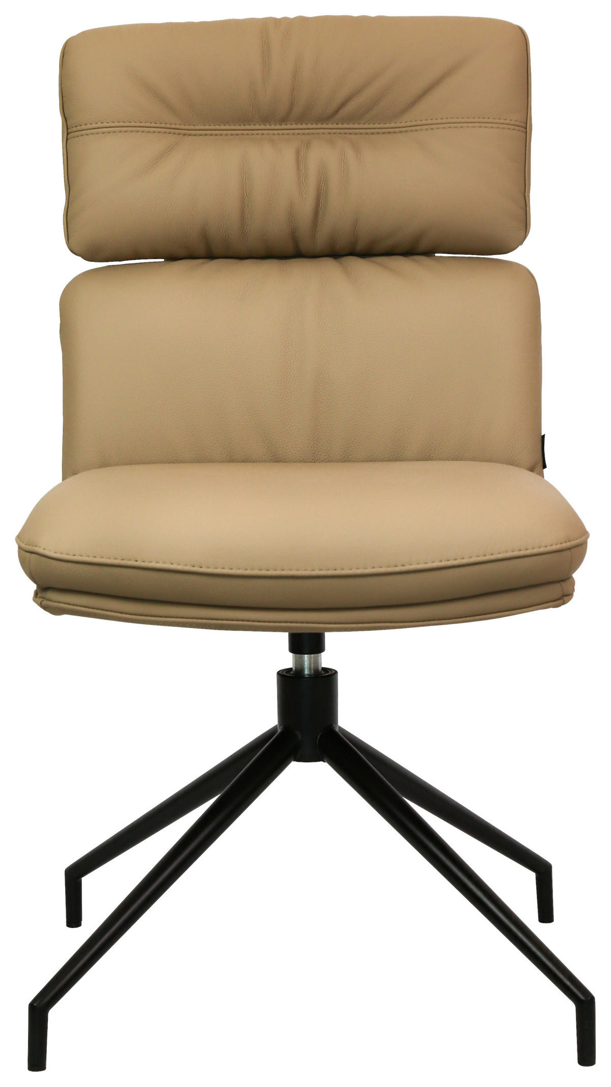 STUHL Echtleder Schwarz, Hellbraun  - Hellbraun/Schwarz, Design, Leder/Metall (50/92/64,5cm) - Dieter Knoll