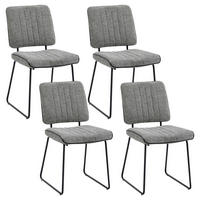 STUHL-SET 2 Stück  in Stahl Webstoff Metall, Textil  - Schwarz/Grau, MODERN, Textil/Metall (45/83/61cm) - MID.YOU