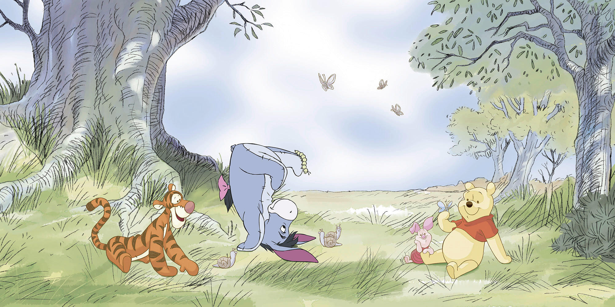 FOTOTAPETE WINNIE THE POOH FRIENDLY DAY  - Naturfarben, Design, Textil (500/250cm) - Disney