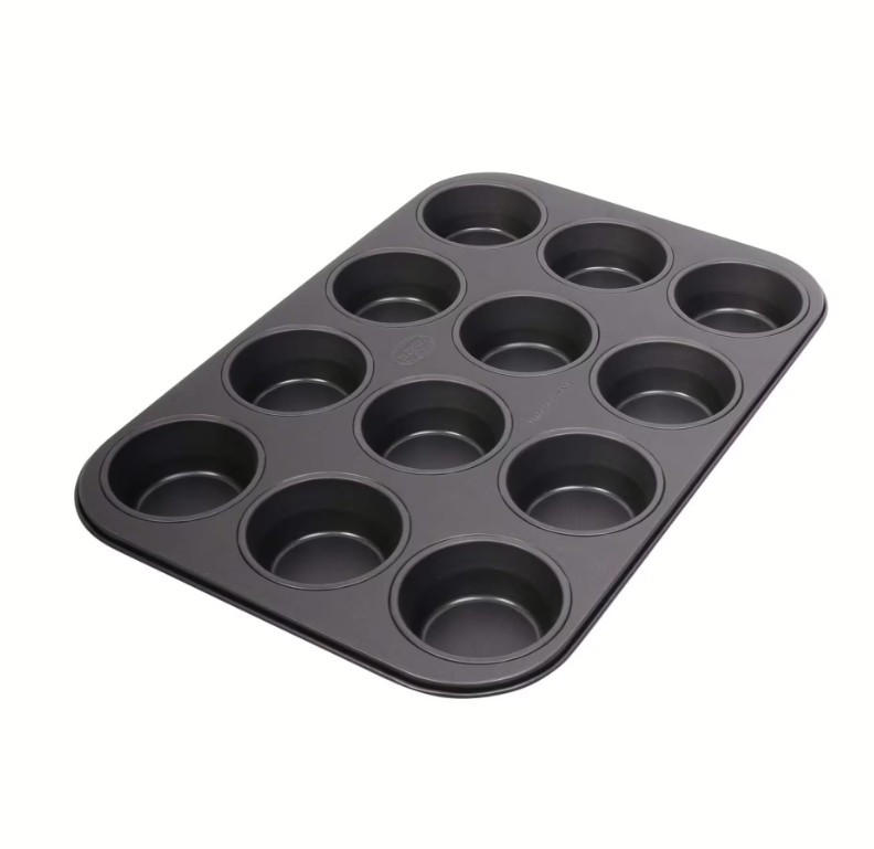 Muffinform 12er 26,5/38,5/2 cm  - Schwarz, Basics, Metall (26,5/38,5/2cm) - Dr.Oetker