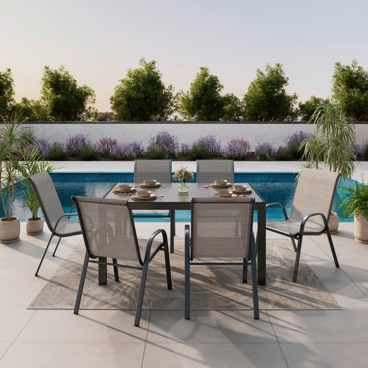 STAPELSTUHL in Metall, Textil Anthrazit, Grau  - Anthrazit/Grau, Basics, Textil/Metall (54/72/90cm) - Xora