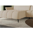 ECKSOFA Beige Flachgewebe Rücken echt, Kopfteilverstellung, Sitztiefenverstellung  - Beige/Schwarz, KONVENTIONELL, Textil/Metall (175/272cm) - Carryhome