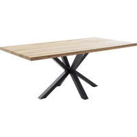 ESSTISCH in Holz 200/100/76 cm  - Wildeiche/Schwarz, Konventionell, Holz/Metall (200/100/76cm) - Valdera